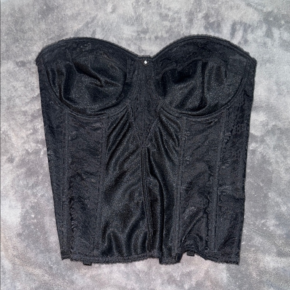 Black Lace and Satin Overbust Corset Shapewear